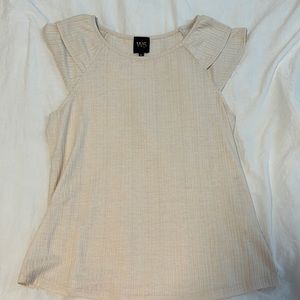 Ribbed Ruffle Sleeve Top